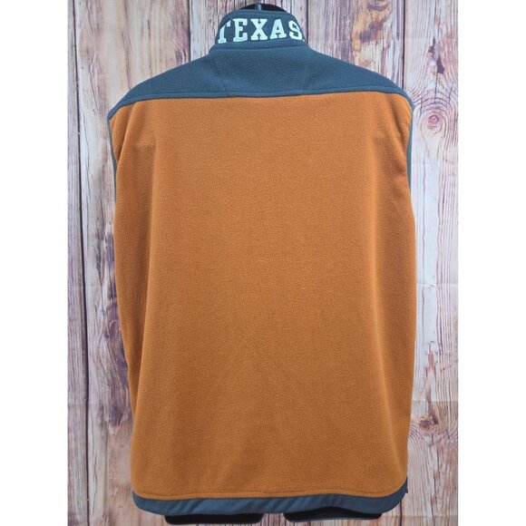 University Co-Op Texas Longhorns Fleece Vest Large Orange & Navy Full-Zip - Picture 2 of 8